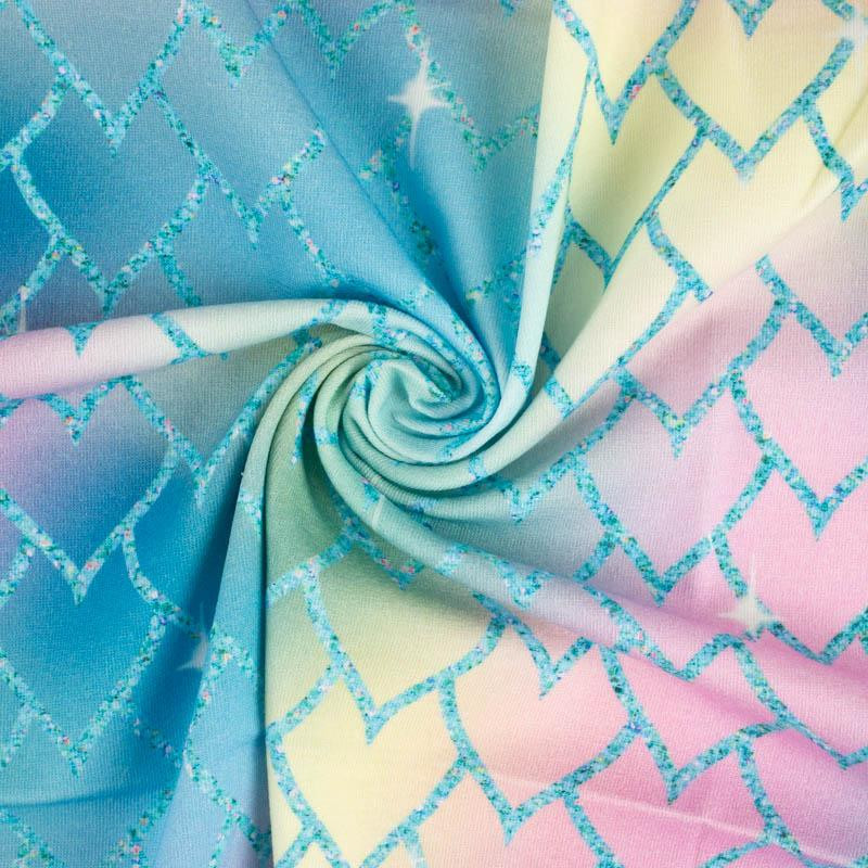 RAINBOW OCEAN pat. 4 - looped knit fabric