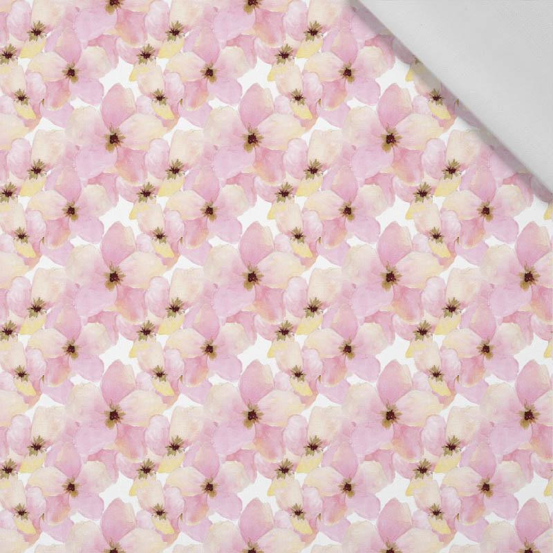 PINK FLOWERS (IN THE MEADOW) - Cotton woven fabric