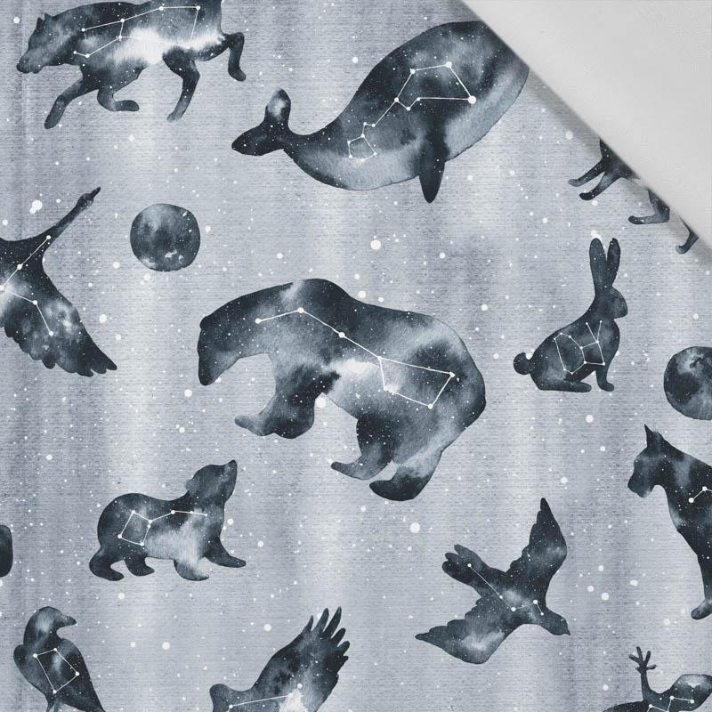 ANIMALS MIX (GALACTIC ANIMALS) / grey - Cotton woven fabric