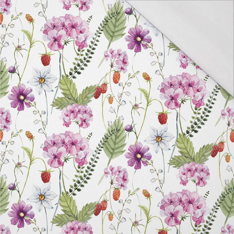 FLOWERS AND WILD STRAWBERRIES (IN THE MEADOW) - single jersey with elastane 