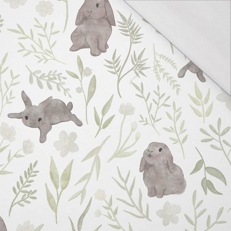 GREY BUNNIES pat. 1 (PASTEL BUNNIES) - single jersey with elastane 