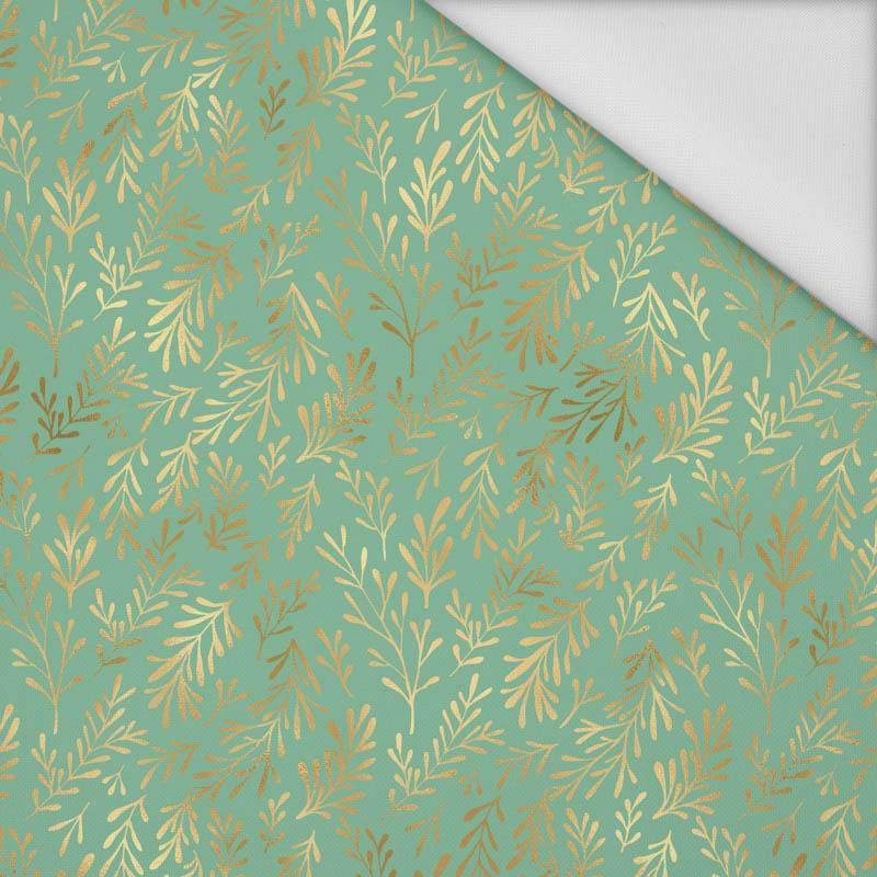 GOLDEN CORALS (GOLDEN OCEAN) / mint - Waterproof woven fabric