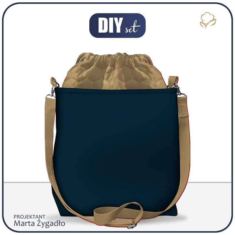 BUCKET BAG - NAVY / beige