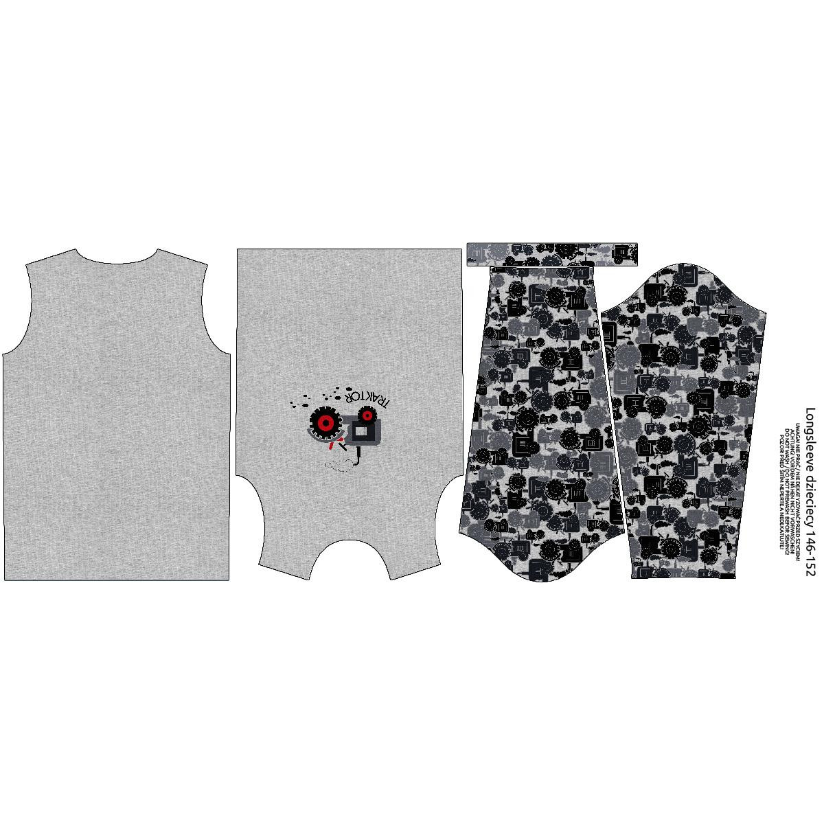 LONGSLEEVE - TRACTOR GREY / melange light grey - sewing set