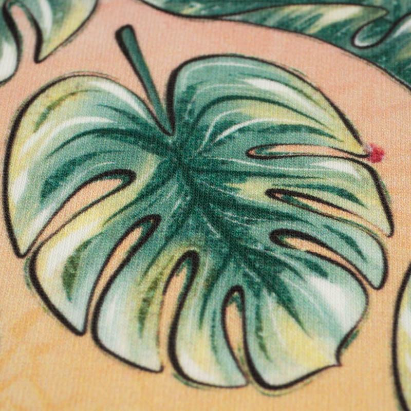 TROPICAL MONSTERAS - looped knit fabric