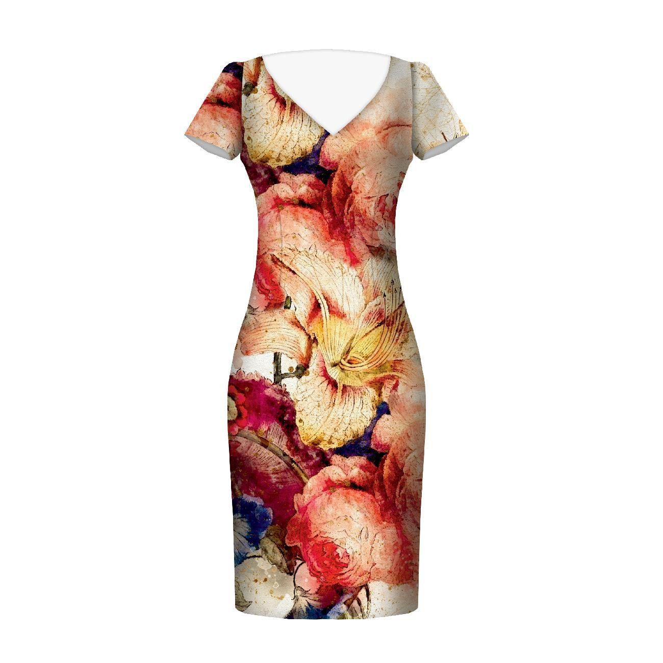 WATERCOLOR FLOWERS PAT. 5 - dress panel Cotton muslin