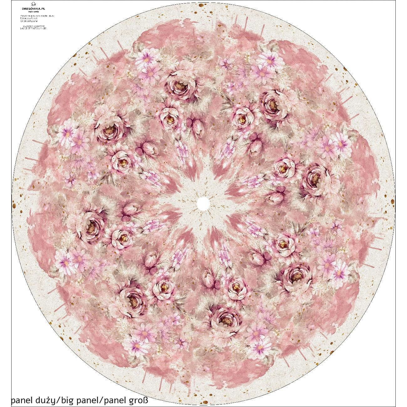 WATERCOLOR FLOWERS PAT. 6 -  big circle skirt panel 