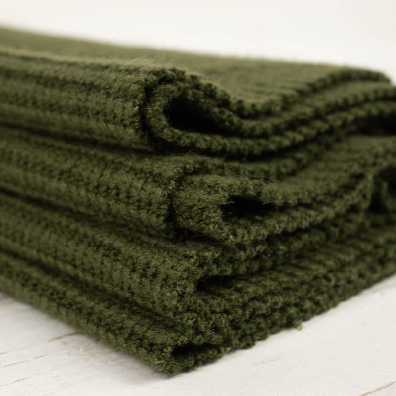 OLIVE GREEN - Viscose sweater knit fabric
