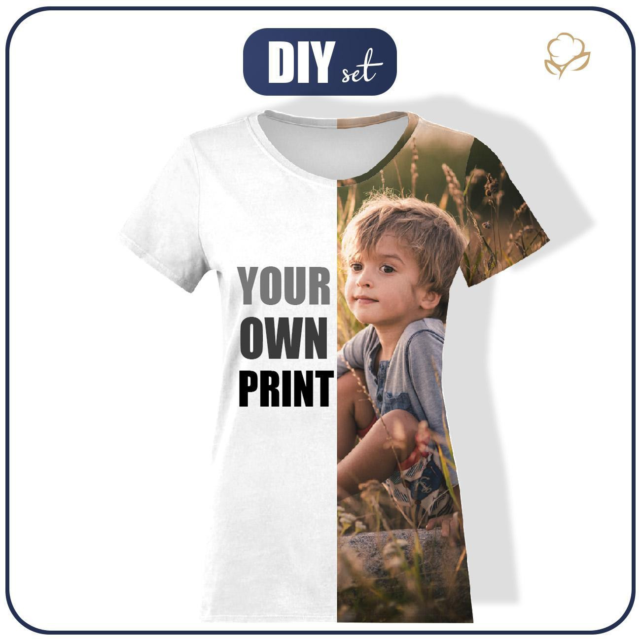 WOMEN'S T-SHIRT WITH OWN PRINT - sewing set