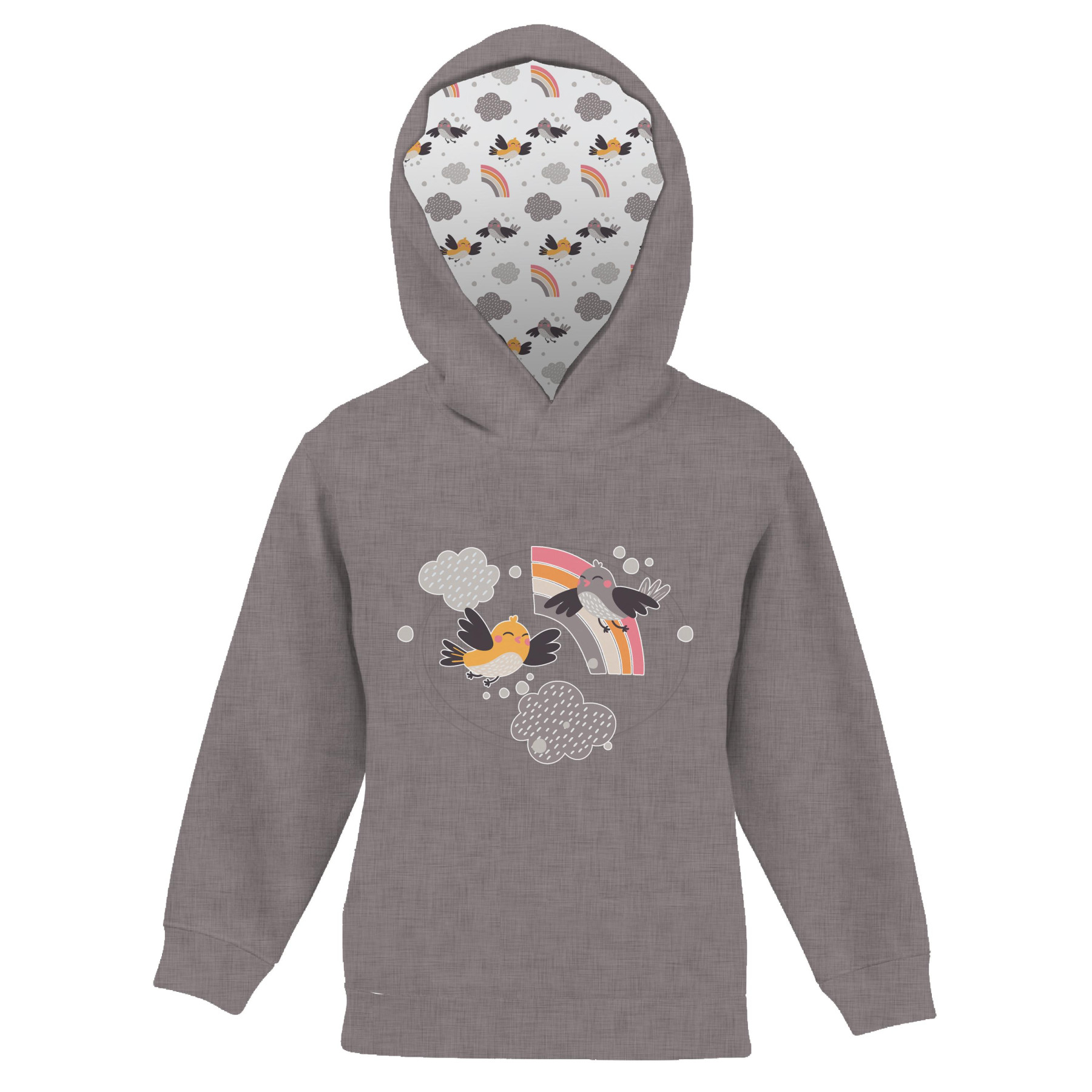 KID'S HOODIE (ALEX) - SPARROWS / rainbow (CATS WORLD) / ACID WASH - sewing set