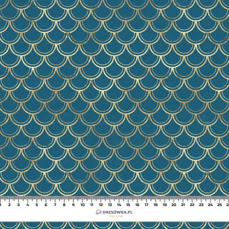 GOLDEN FISH SCALES pat. 2 (GOLDEN OCEAN) / sea blue - swimsuit lycra