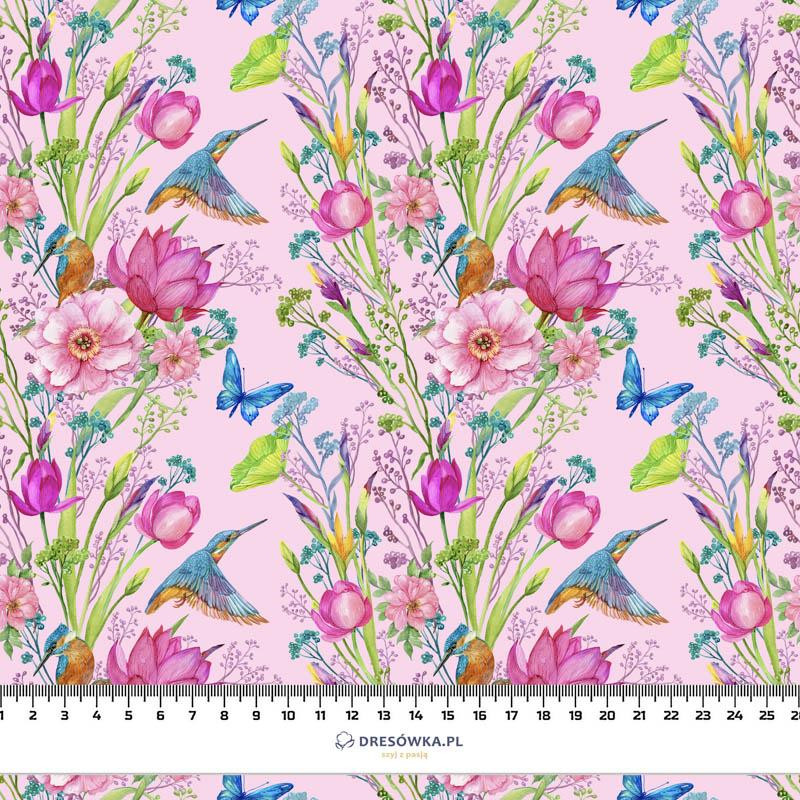 MINI KINGFISHERS AND BUTTERFLIES (KINGFISHERS IN THE MEADOW) / pink - softshell