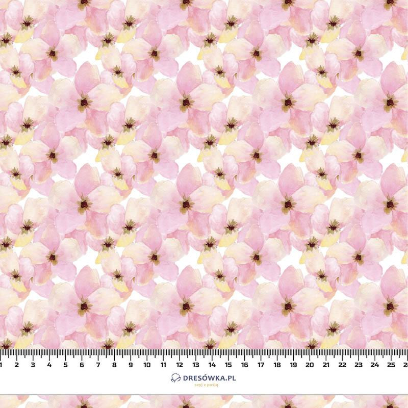 PINK FLOWERS (IN THE MEADOW) - viscose woven fabric