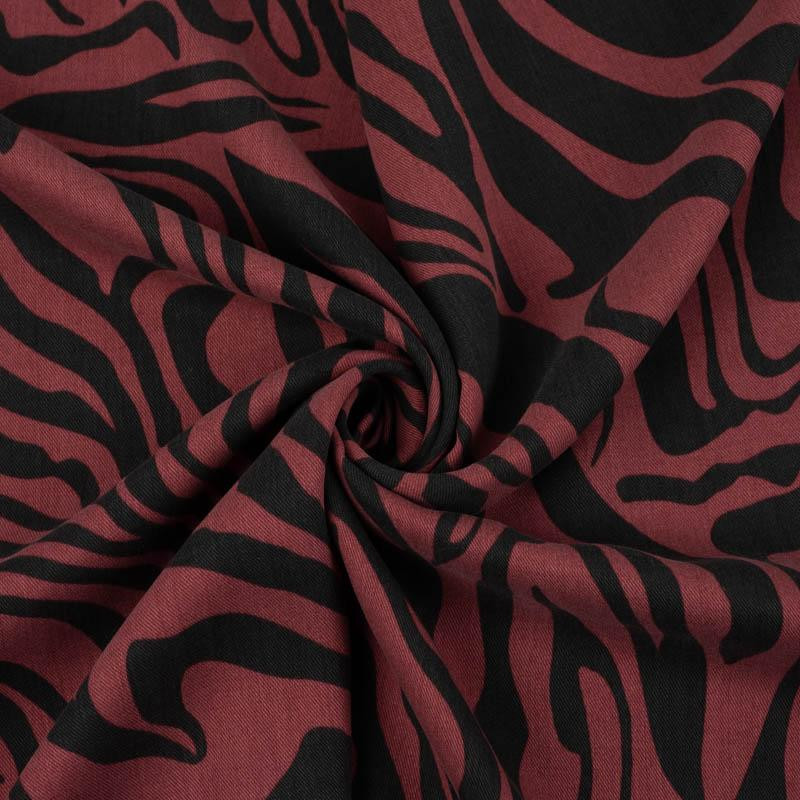 ZEBRA / maroon - Lyocell woven fabric