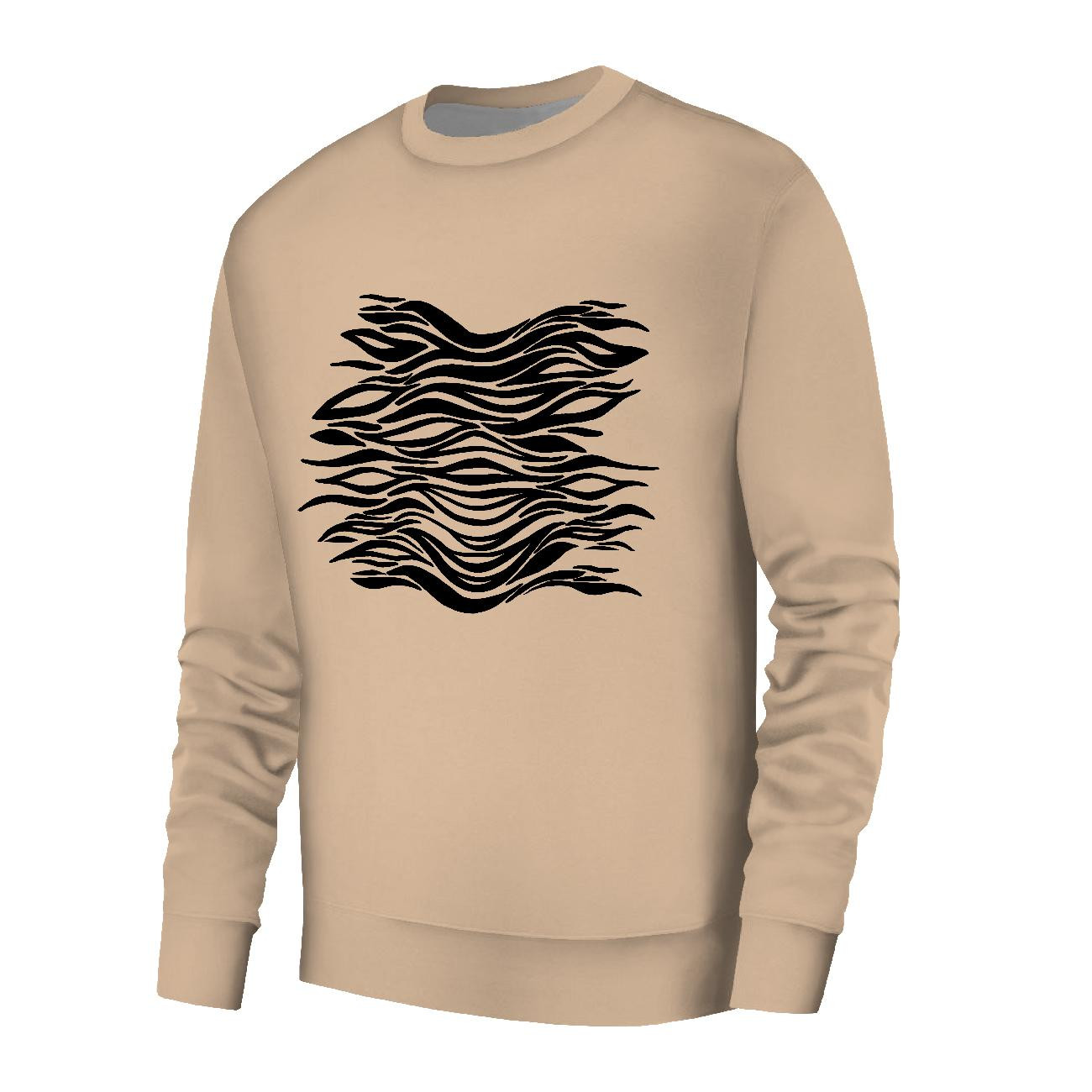 MEN’S SWEATSHIRT (OREGON) BASIC - ZEBRA PAT. 6 / HAZELNUT / beige - sewing set