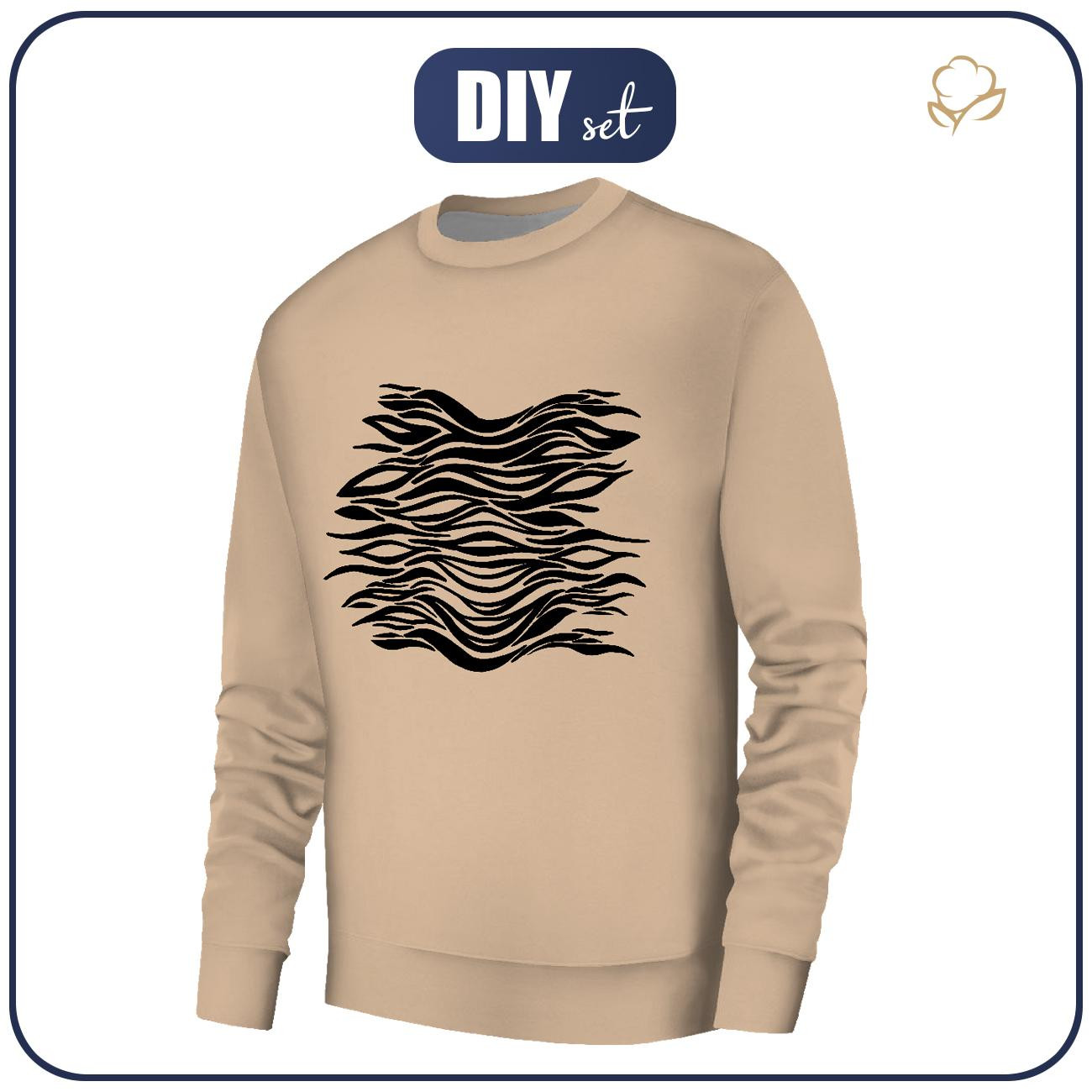 MEN’S SWEATSHIRT (OREGON) BASIC - ZEBRA PAT. 6 / HAZELNUT / beige - sewing set