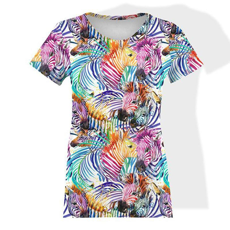 WOMEN’S T-SHIRT - RAINBOW ZEBRA - single jersey