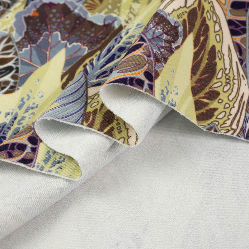 GREEN JUNGLE pat. 2 (VINTAGE) - looped knit fabric