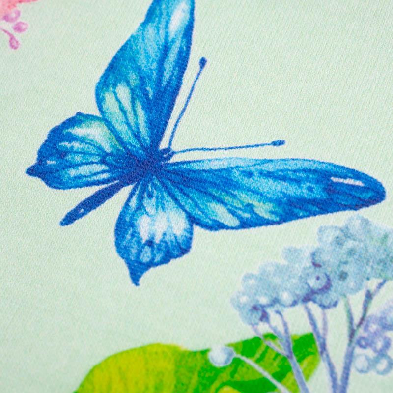 KINGFISHERS AND BUTTERFLIES (KINGFISHERS IN THE MEADOW) / mint - single jersey with elastane 