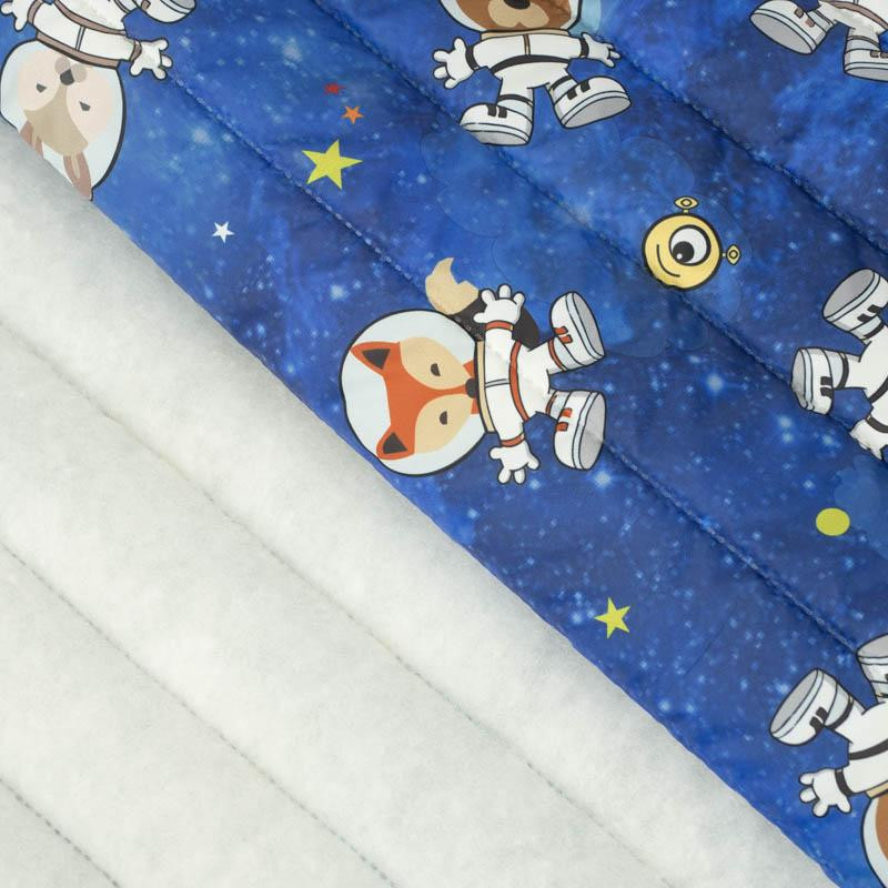 ANIMALS IN SPACE pat. 2 - nylon fabric quilted in stripes