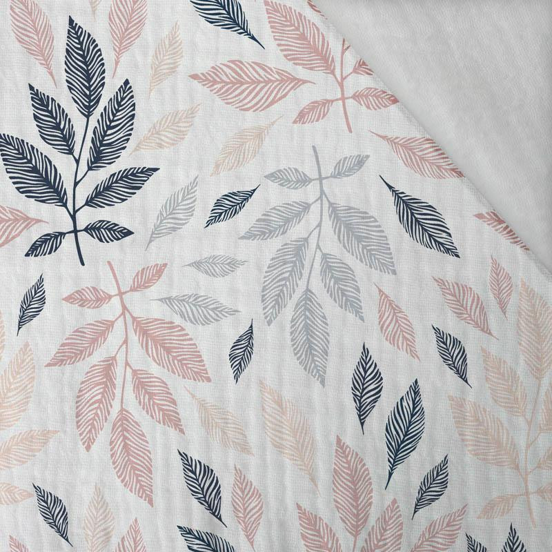 PASTEL LEAVES - Cotton muslin