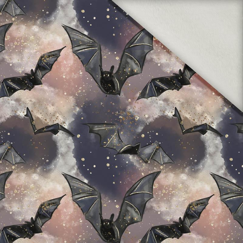 BATS (ENCHANTED NIGHT) - brushed knit fabric with teddy / alpine fleece