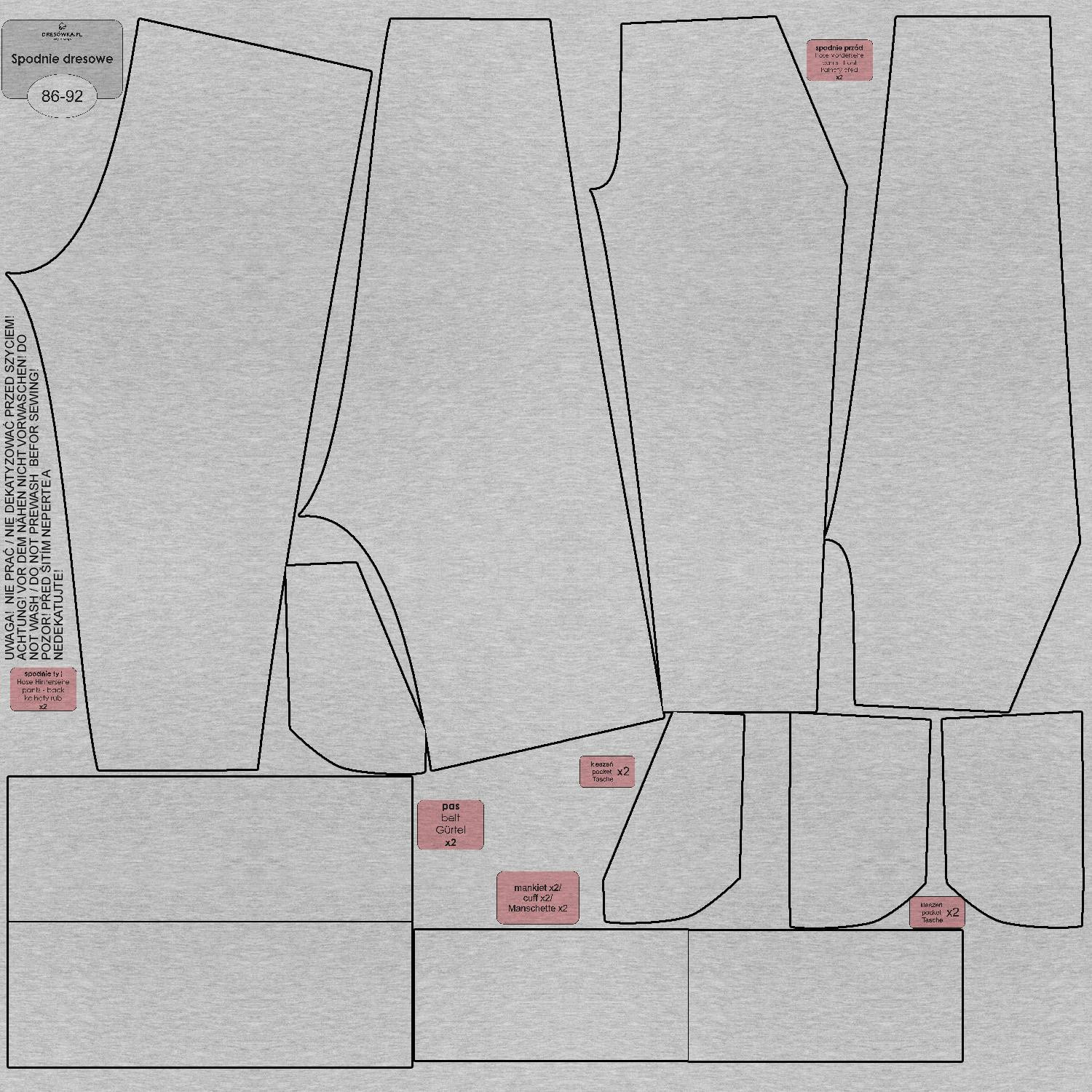 CHILDREN'S JOGGERS "LYON" (86/92) - M-01 melange light grey - looped knit fabric