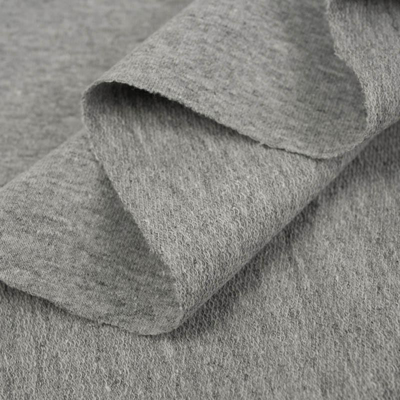 GREY MELANGE - Recycing looped knit fabric with elastan