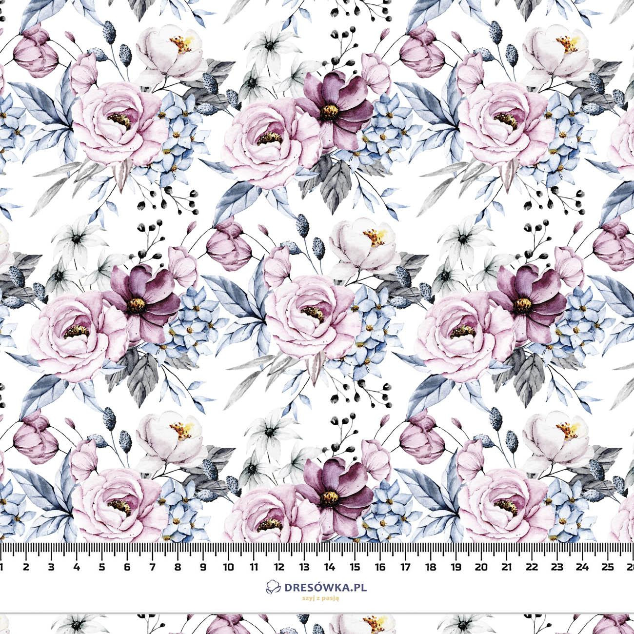 WATERCOLOR BOUQUET Pat. 4 - viscose woven fabric