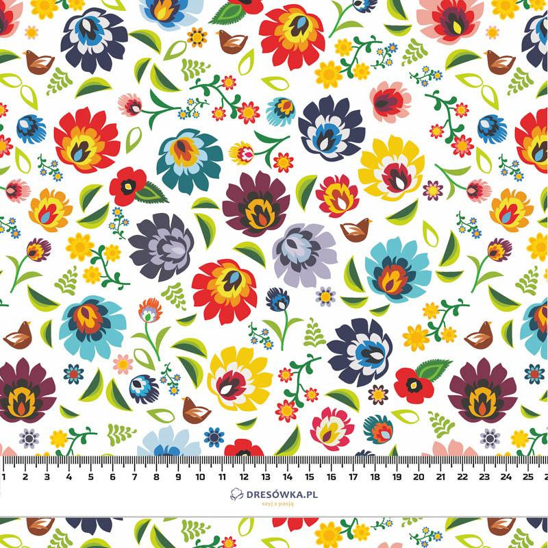 LOWICZ FOLKLORE MINI / white - Cotton woven fabric