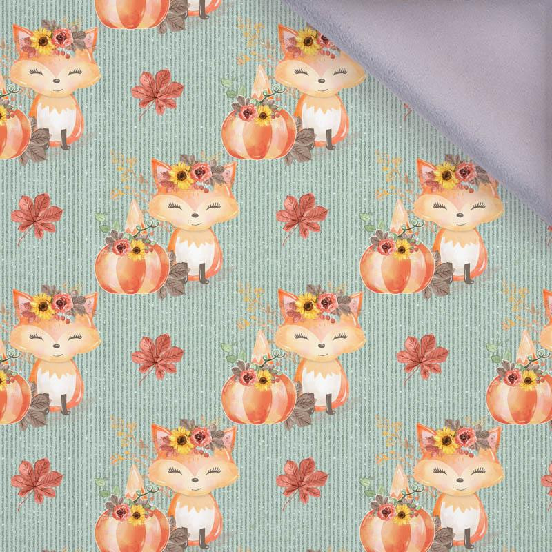 FOXES AND PUMPKINS pat. 2 / mint (FOXES AND PUMPKINS) - softshell