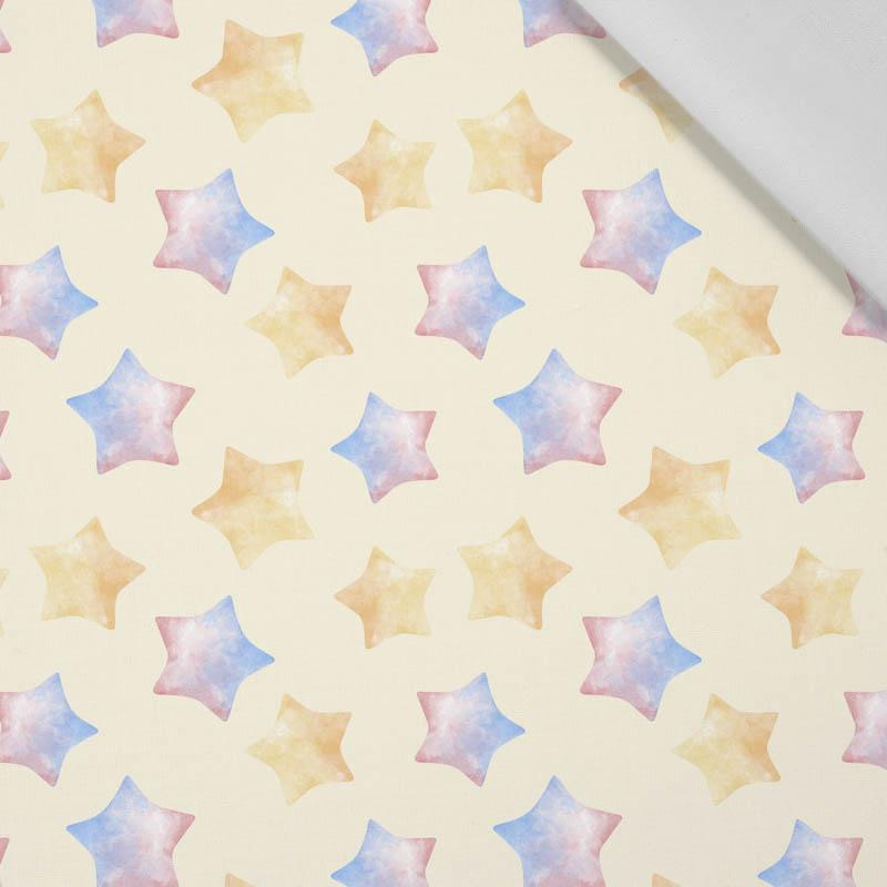 COLORFUL STARS (CHRISTMAS REINDEERS) - Cotton woven fabric