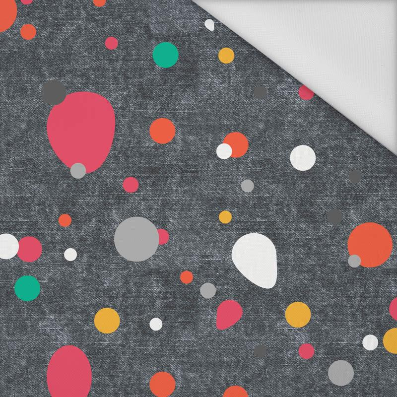 COLORFUL DOTSIES / ACID WASH GRAPHITE - Waterproof woven fabric