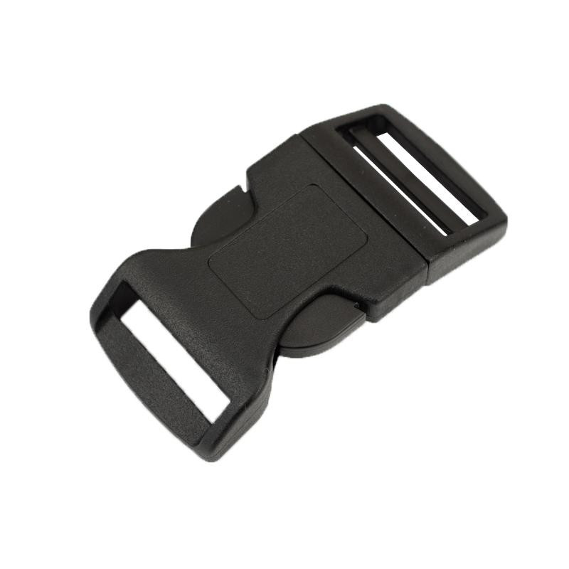 Plastic curved side release buckle 25 mm - black
