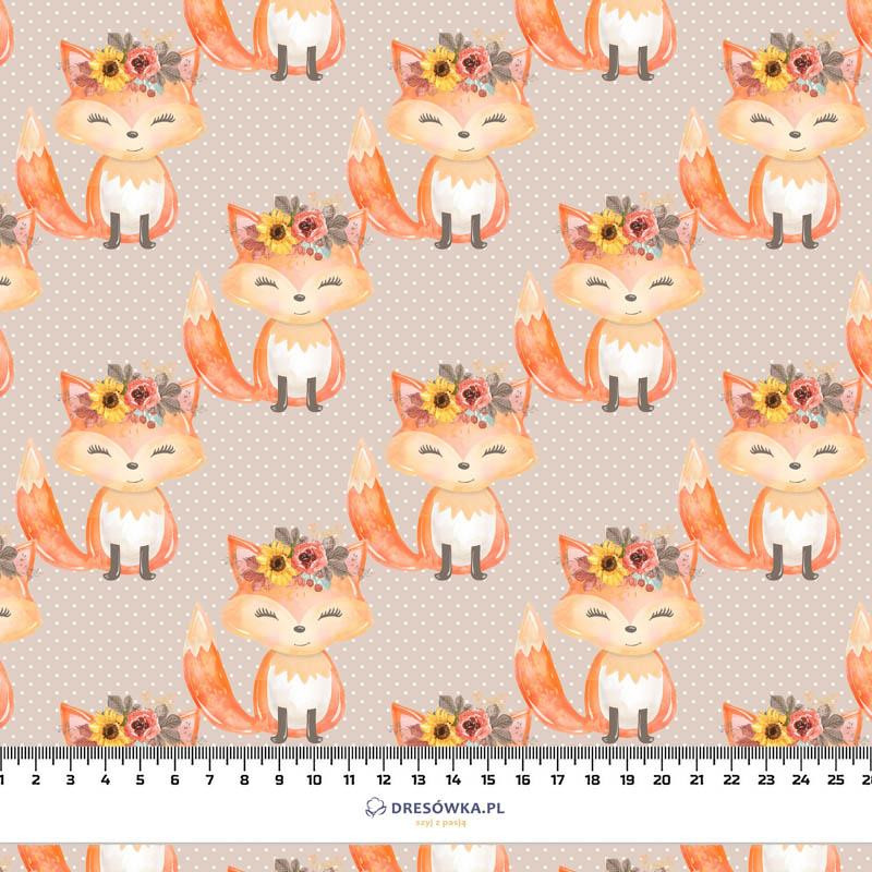 FOXES AND DOTS / beige (FOXES AND PUMPKINS) - single jersey with elastane 