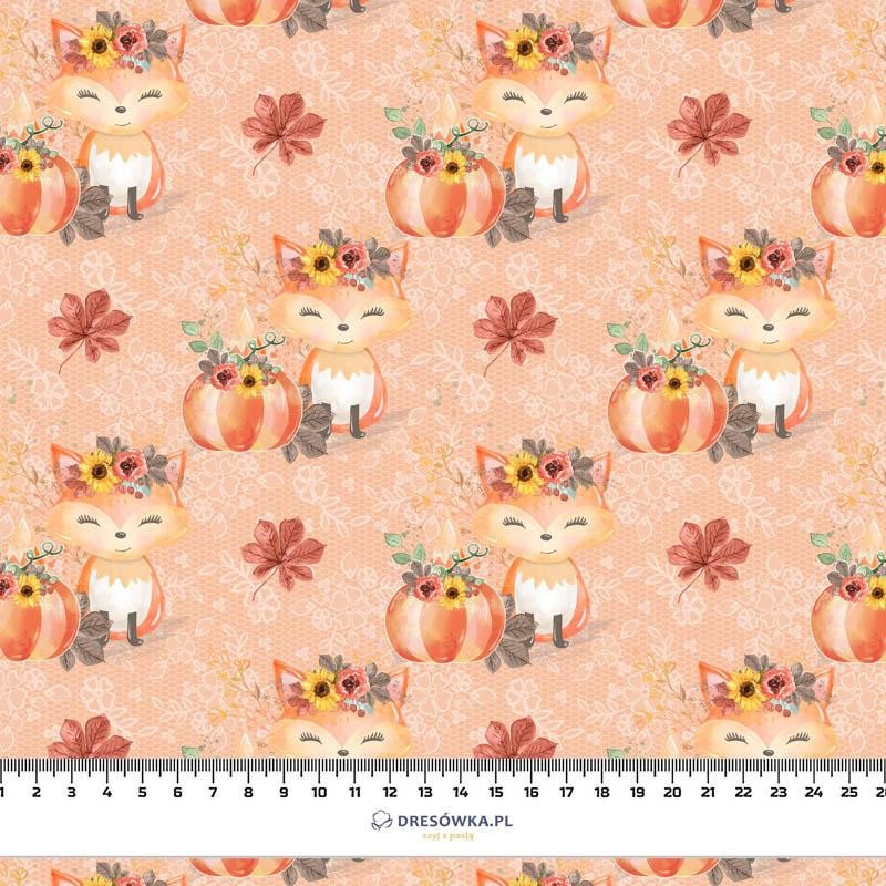 FOXES AND PUMPKINS pat. 1 / orange (FOXES AND PUMPKINS) - looped knit fabric