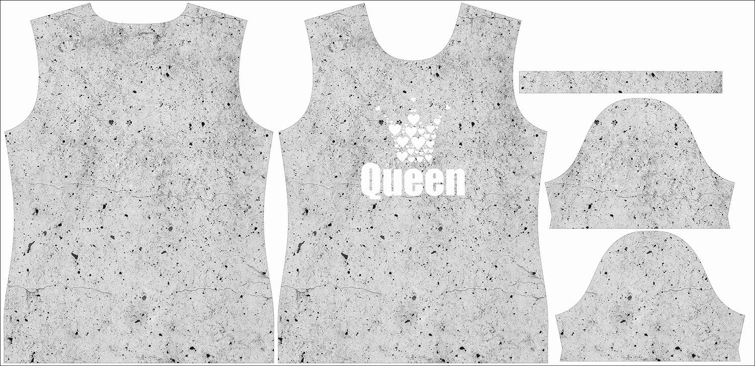 WOMEN’S T-SHIRT - QUEEN / concrete- single jersey