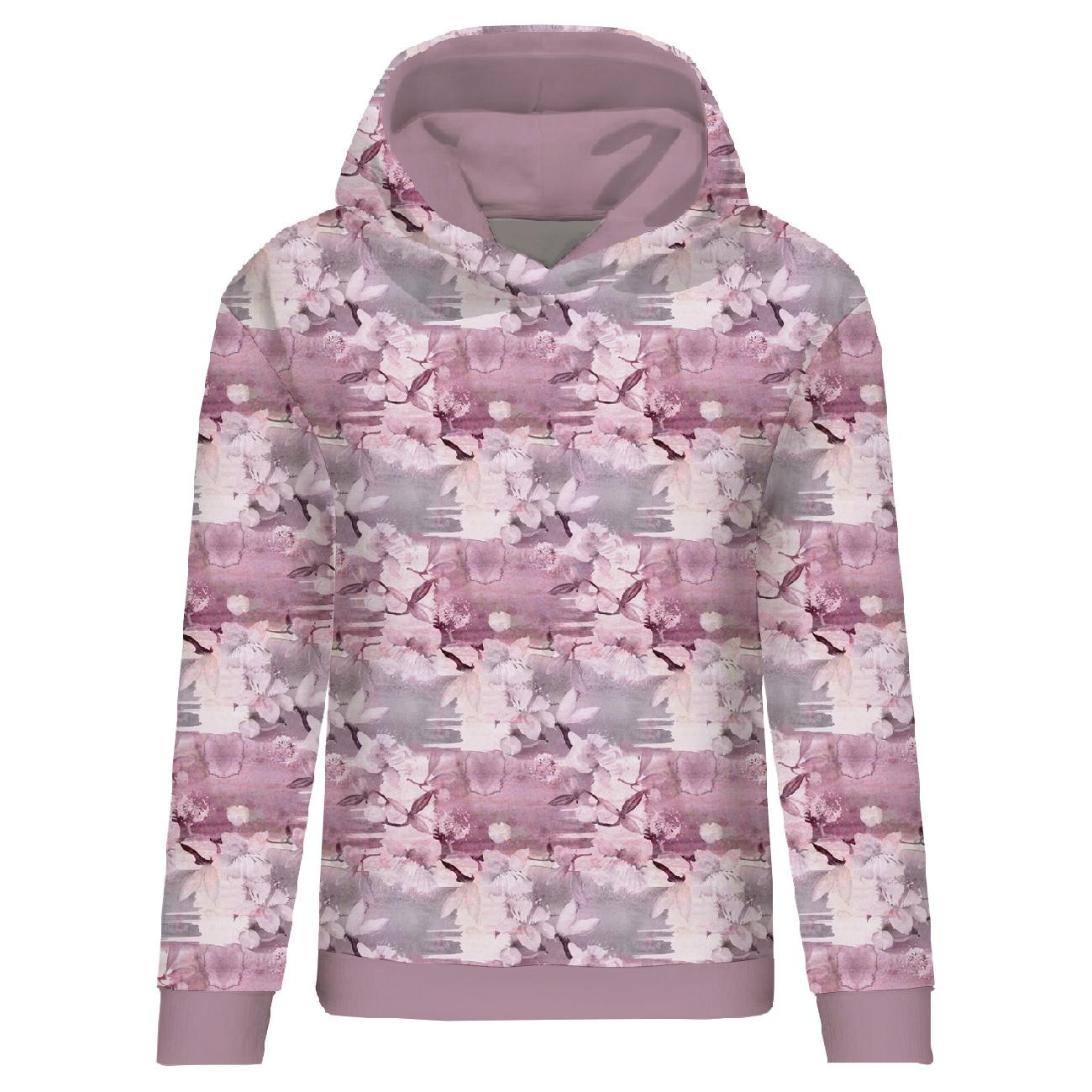 CLASSIC WOMEN’S HOODIE (POLA) - PINK PARADISE PAT. 1 - looped knit fabric 