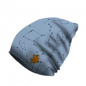 "Beanie" cap - CONSTELLATIONS pat. 2 (GALACTIC ANIMALS)  / B-06 light blue 54-56