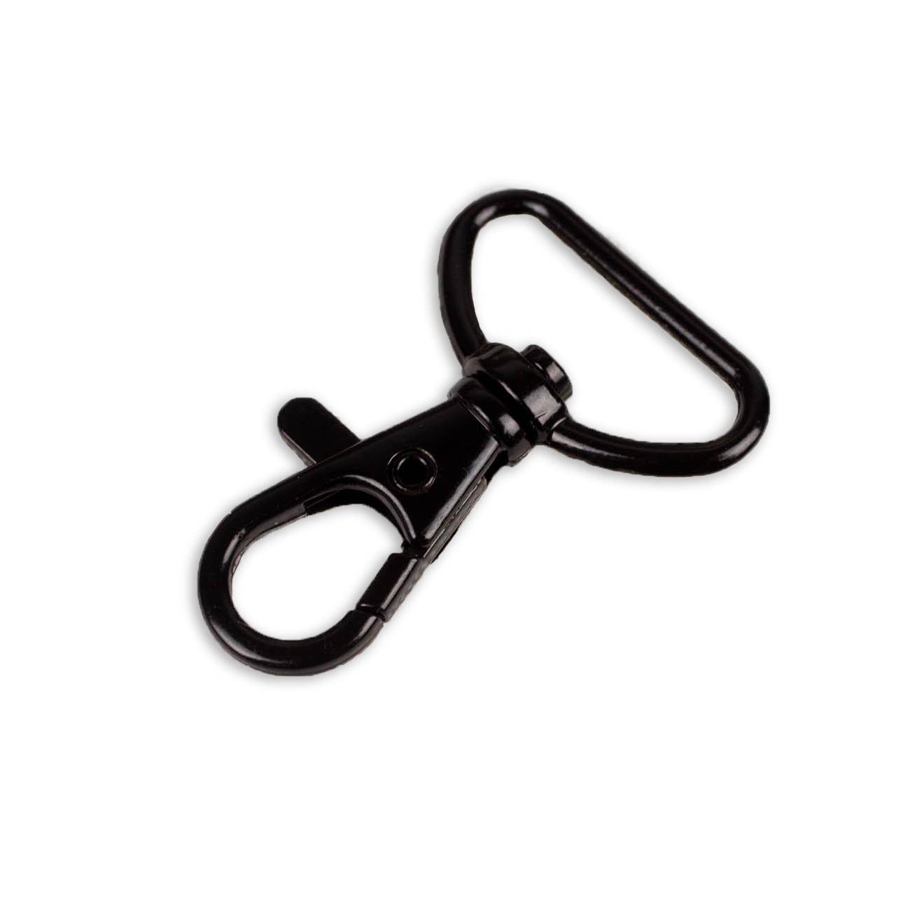 Metal snap hook 25 mm fish - black