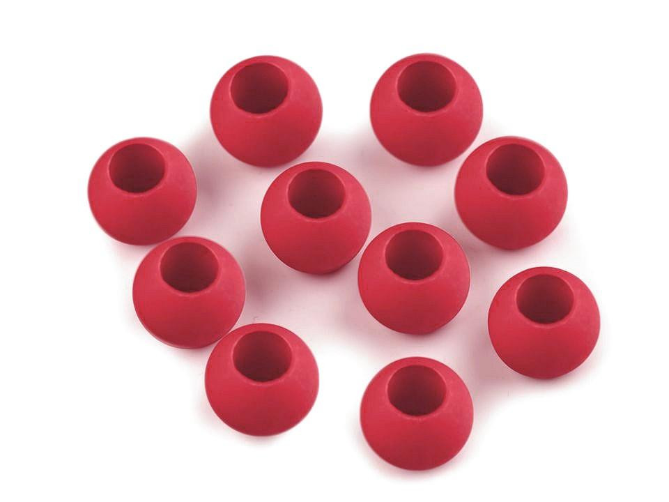 Plastic bead 10x12 mm - red