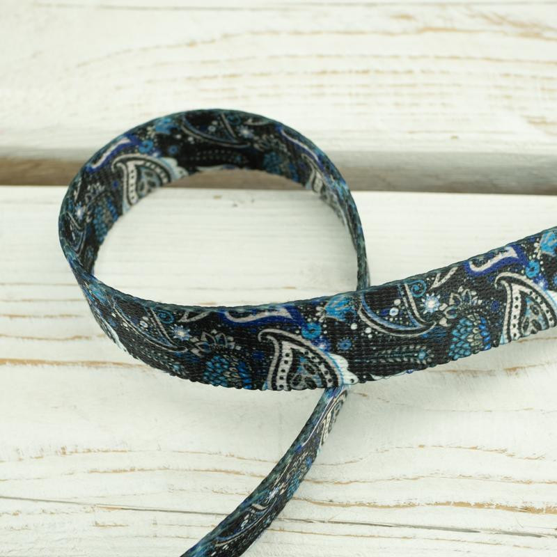 Smooth webbing tape - Paisley pattern no. 6 / Choice of sizes