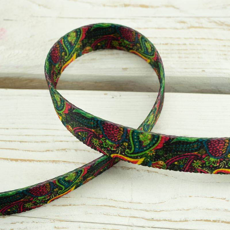 Smooth webbing tape - Paisley pattern no. 7 / Choice of sizes
