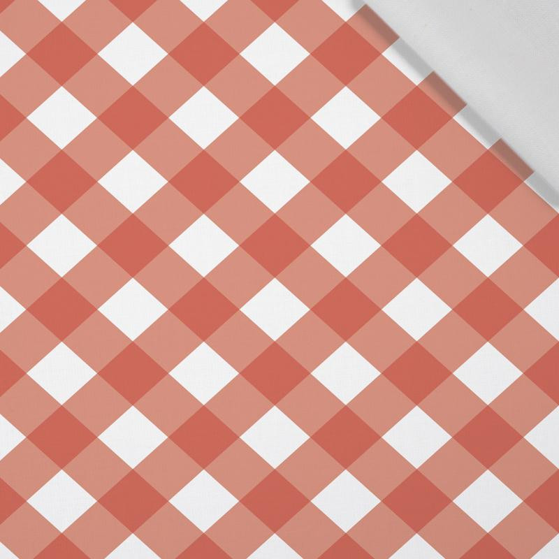 DIAGONAL CHECK / red - Cotton woven fabric