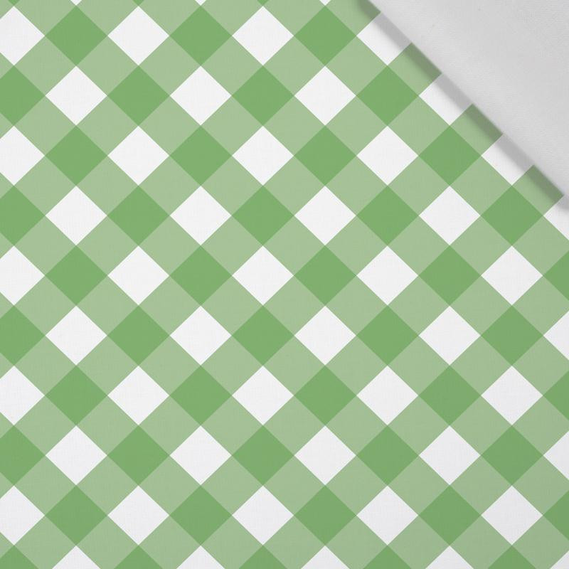 DIAGONAL CHECK / green - Cotton woven fabric