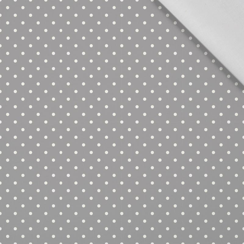 WHITE DOTSIES / grey - Cotton woven fabric