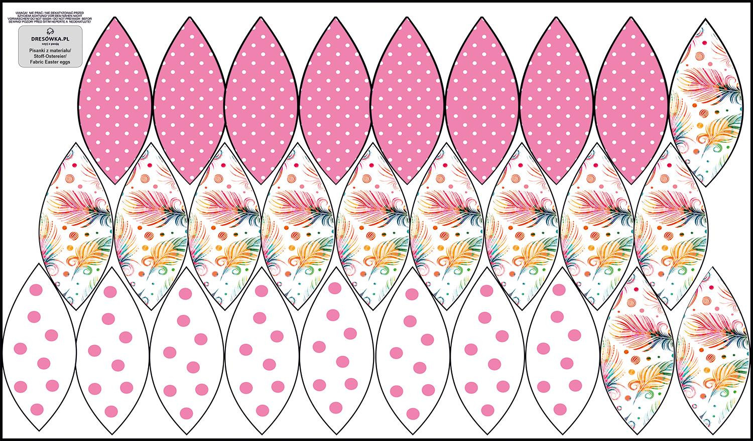 7 EASTER EGGS SEWING SET - RAINBOW FEATHERS