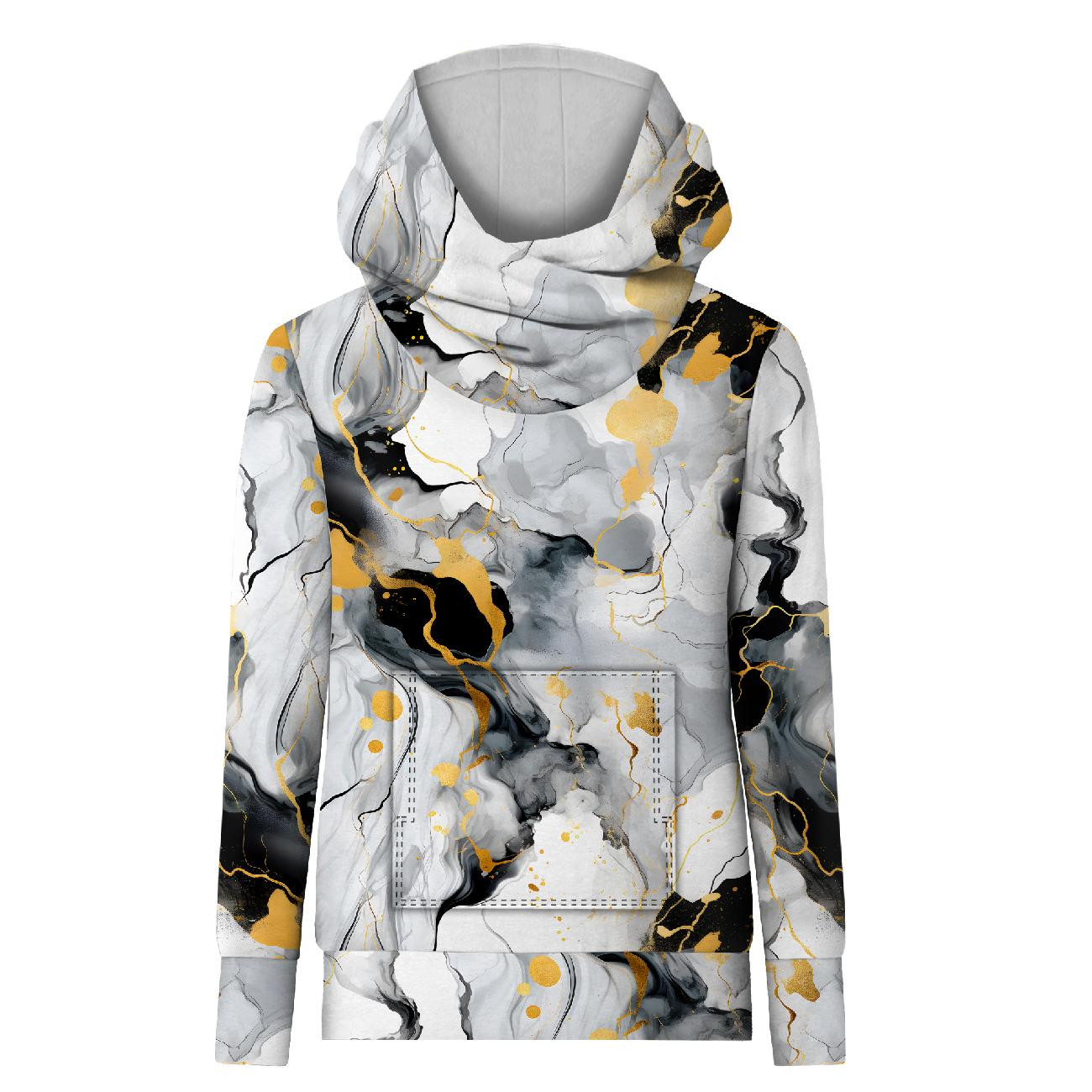 HYDROPHOBIC HOODIE UNISEX - ALCOHOL INK PAT. 3 - sewing set