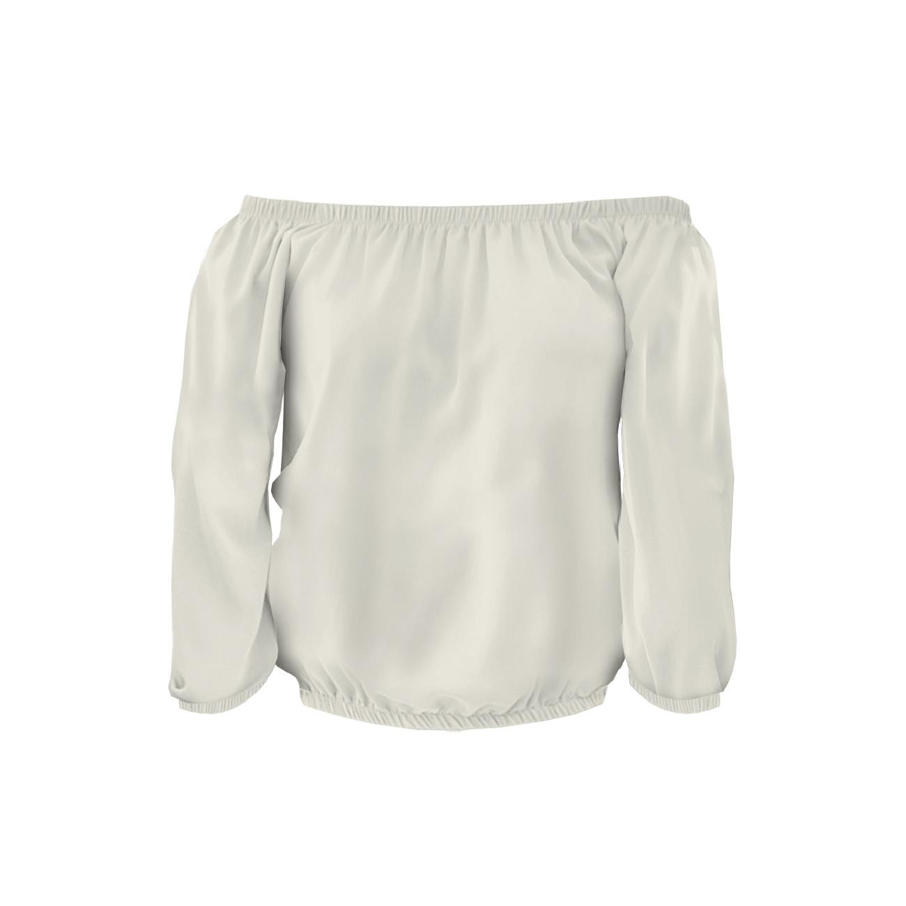 Bardot neckline blouse (SOFIA) - WHITE - sewing set