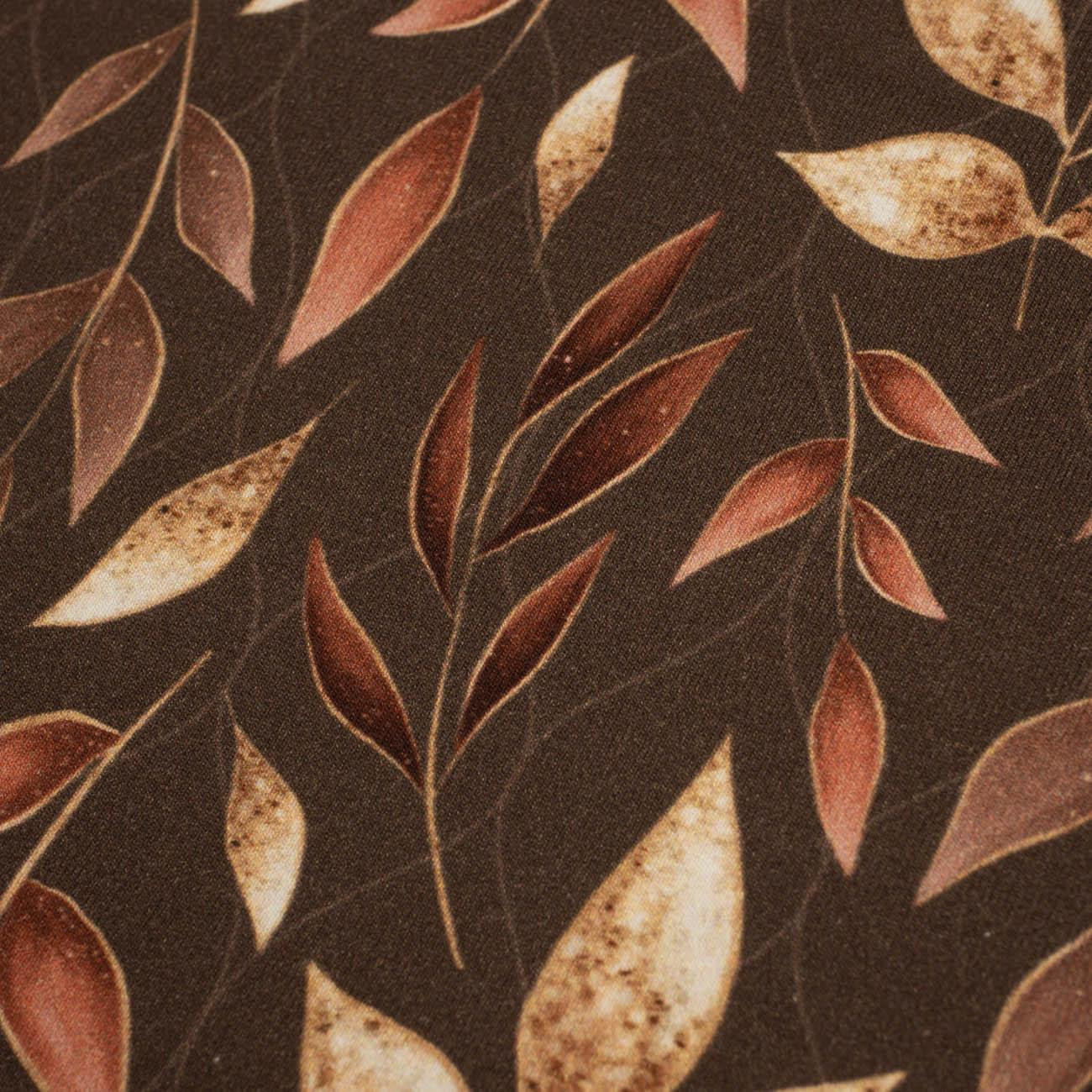 BROWN LEAVES - French terry with elastane 